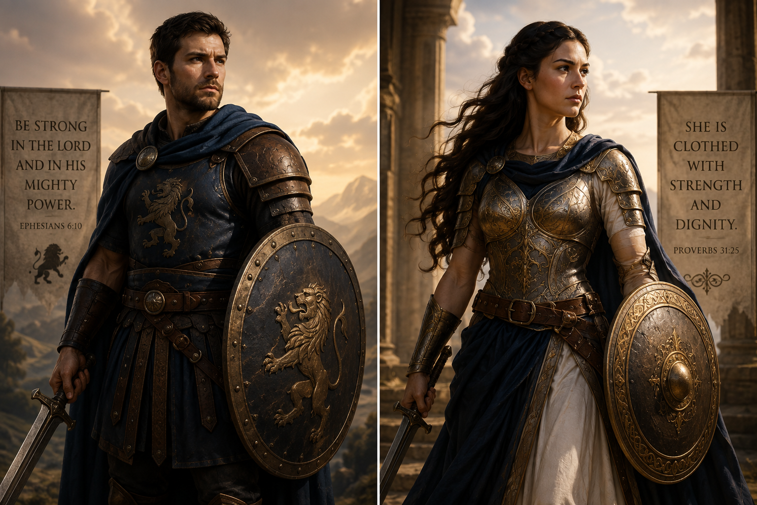 Warriors in full armor — equipped for spiritual battle